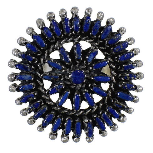 Southwest Authentic Sterling Silver Lapis Needlepoint Ring Size 8-1/4 QX68367