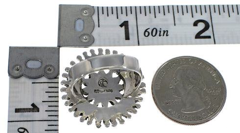 Southwest Authentic Sterling Silver Lapis Needlepoint Ring Size 8-1/4 QX68367