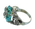Turquoise And Silver Southwestern Flower Dragonfly Ring Size 6-1/4 YX68966
