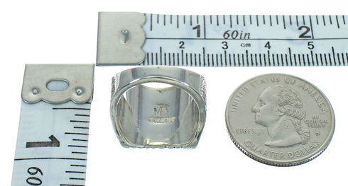 Southwest Turquoise And Authentic Sterling Silver Ring Size 6-3/4 YX69010