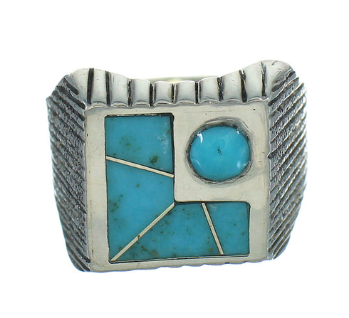 Southwestern Turquoise And Sterling Silver Jewelry Ring Size 6-1/2 YX69018