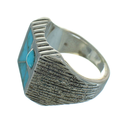 Southwestern Turquoise And Sterling Silver Jewelry Ring Size 6-1/2 YX69018