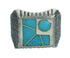 Southwest Turquoise Inlay And Genuine Sterling Silver Jewelry Ring Size 8-1/4 YX69371