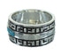 Turquoise Genuine Sterling Silver Water Wave Ring Size 6-1/4 RX68771