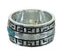 Sterling Silver Water Wave Turquoise Southwestern Ring Size 7-1/4 RX68773
