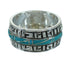 Sterling Silver Water Wave Southwest Turquoise Ring Size 5-3/4 RX68785