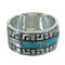 Genuine Sterling Silver Turquoise Water Wave Ring Size 5-1/2 RX68799