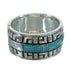 Genuine Sterling Silver Turquoise Water Wave Ring Size 5-1/2 RX68799