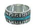 Genuine Sterling Silver Turquoise Water Wave Ring Size 5-1/2 RX68799