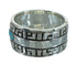 Genuine Sterling Silver Turquoise Water Wave Ring Size 5-1/2 RX68799