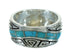Southwest Sterling Silver Water Wave Turquoise Ring Size 6-1/4 RX68961
