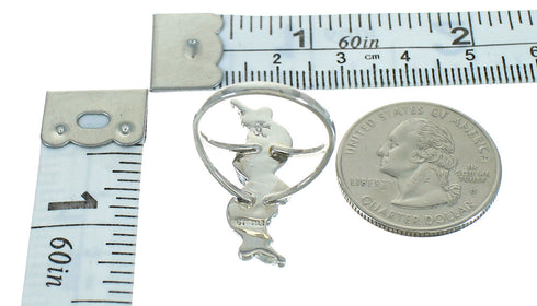 Turquoise And Coral Needlepoint Sterling Silver Southwest Ring Size 7-1/4 WX74827