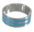 Genuine Sterling Silver Southwest Turquoise Inlay Ring Size 6-3/4 QX69053