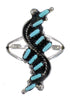 Southwest Sterling Silver And Turquoise Needlepoint Ring Size 7-1/2 YX78610