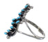 Southwest Turquoise Needlepoint Sterling Silver Ring Size 8-1/4 YX78650