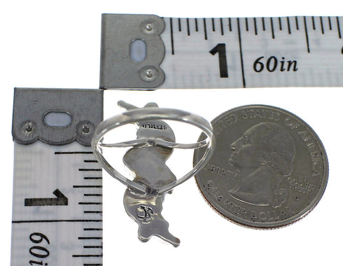 Southwest Turquoise Needlepoint Sterling Silver Ring Size 8-1/4 YX78650