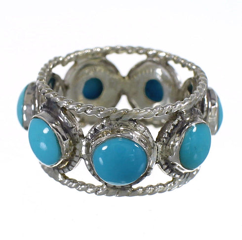 Turquoise And Silver Southwestern Ring Size 6-1/4 YX78693