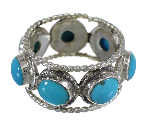 Turquoise And Sterling Silver Southwest Ring Size 6-1/2 YX78696