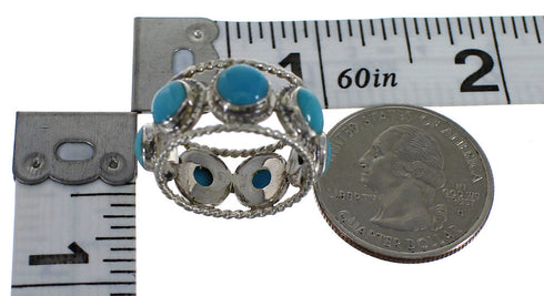 Turquoise And Silver Southwestern Ring Size 6-1/4 YX78693
