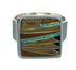 Sterling Silver Multicolor Inlay Ring Size 6-3/4 YX75297
