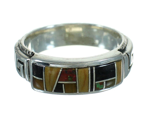 Authentic Sterling Silver And Multicolor Water Wave Ring Size 5-1/2 YX75326