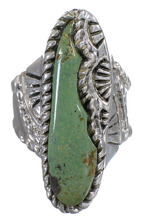 Turquoise Southwestern Silver Ring Size 7-1/2 QX74902