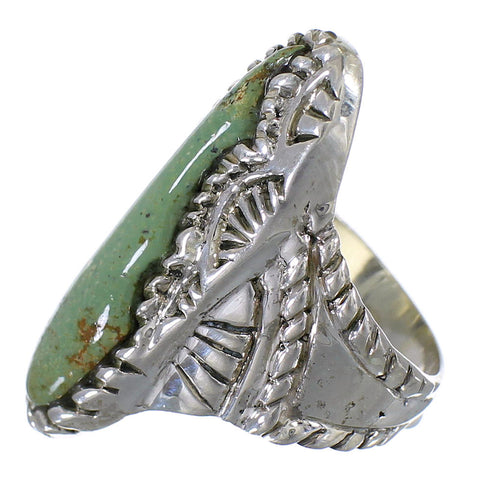 Turquoise Southwestern Silver Ring Size 7-1/2 QX74902