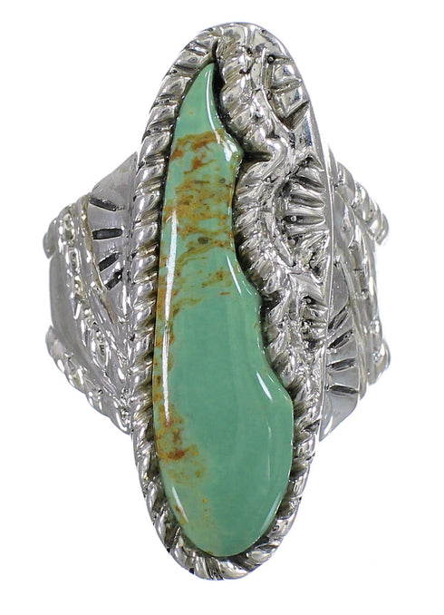 Turquoise Southwestern Genuine Sterling Silver Ring Size 8-3/4 QX74908