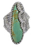 Turquoise Southwestern Genuine Sterling Silver Ring Size 8-3/4 QX74908