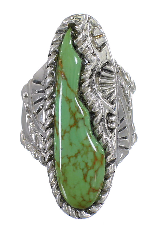 Sterling Silver Southwestern Turquoise Jewelry Ring Size 6-1/4 QX74914