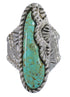 Genuine Sterling Silver Southwestern Turquoise Jewelry Ring Size 8-1/4 QX74919