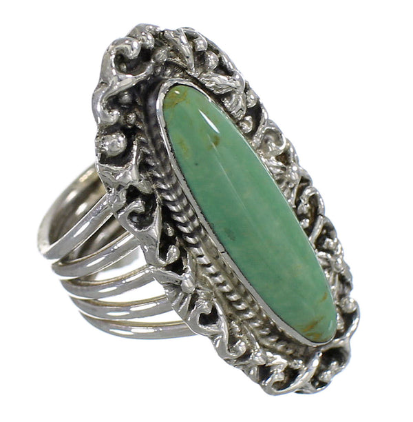 Turquoise And Silver Southwest Ring Size 4-1/2 QX74979