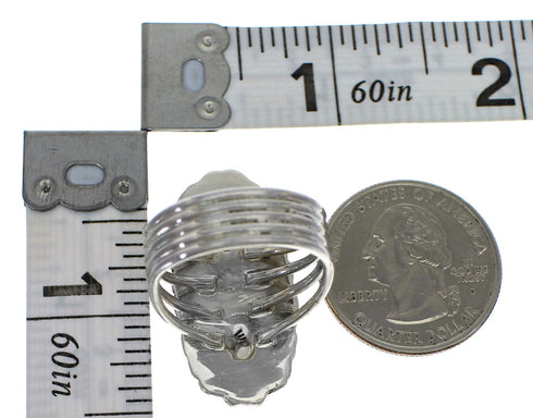 Silver And Southwestern Turquoise Ring Size 4-1/2 QX75089