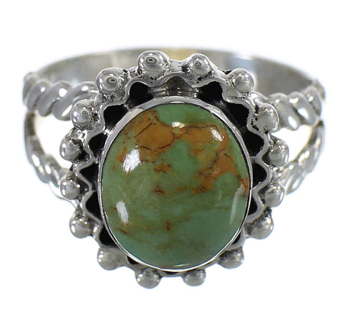 Southwest Jewelry Authentic Sterling Silver Turquoise Ring Size 7-3/4 QX75115