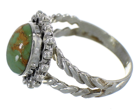 Southwest Jewelry Authentic Sterling Silver Turquoise Ring Size 7-3/4 QX75115