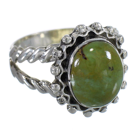 Southwest Jewelry Genuine Sterling Silver Turquoise Ring Size 6-1/4 QX75118