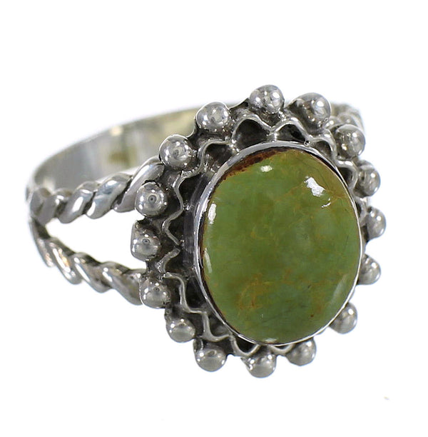 Southwestern Jewelry And Silver Turquoise Ring Size 7-3/4 QX75123