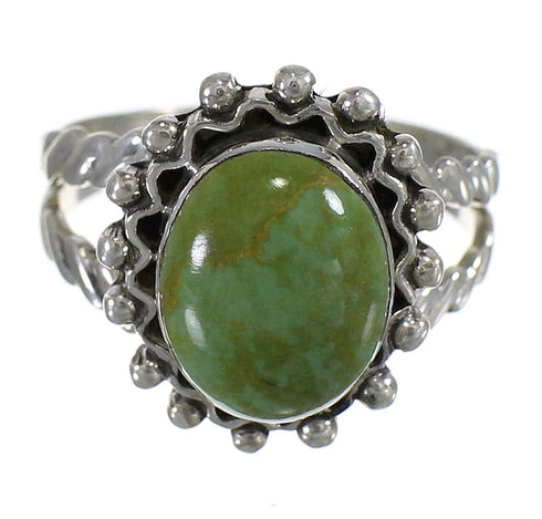 Turquoise Southwestern Silver Ring Size 5-3/4 QX75182