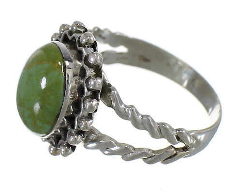 Turquoise Southwestern Silver Ring Size 5-3/4 QX75182