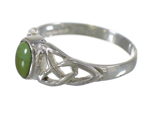 Authentic Sterling Silver Southwestern Turquoise Ring Size 5-3/4 QX74873