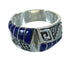 Silver Southwest Lapis Water Wave Ring Size 6-1/4 QX81611