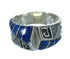 Sterling Silver Southwestern Lapis Water Wave Ring Size 5-3/4 QX81615