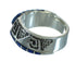 Sterling Silver Southwestern Lapis Water Wave Ring Size 5-3/4 QX81615