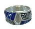 Genuine Sterling Silver Southwest Lapis Water Wave Ring Size 4-3/4 QX81618