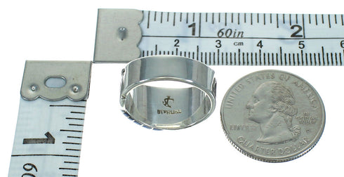 Southwestern Sterling Silver Lapis Water Wave Jewelry Ring Size 8-1/2 QX81627