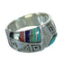 Multicolor Authentic Sterling Silver Southwestern Water Wave Ring Size 5 QX81636