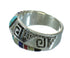 Multicolor Silver Southwestern Water Wave Ring Size 6-1/2 QX81630