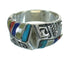 Multicolor Sterling Silver Southwest Water Wave Ring Size 5-3/4 QX81631