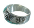 Turquoise Southwestern Silver Water Wave Ring Size 8-1/4 QX81660
