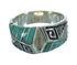 Sterling Silver Southwestern Turquoise Water Wave Ring Size 7-1/4 QX81673